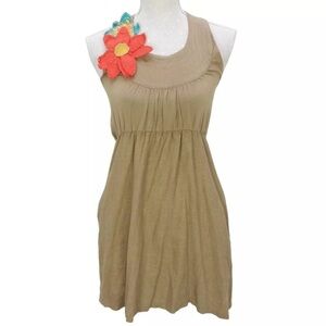 Judith March For Anthropologie Women’s Linen  Blend Pop Art Flower Artsy Dress L